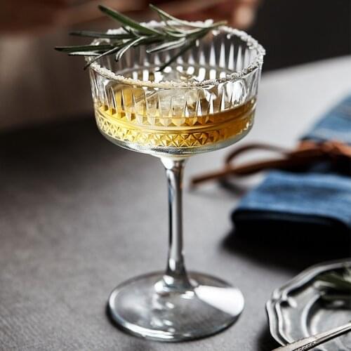 European-style creative carved wide-mouth champagne glass Martini glass home dessert wine glass creative cocktail glass