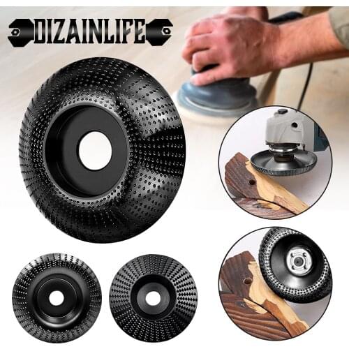 Round Wood Angle Grinding Wheel Abrasive Disc Angle Grinder Carbide Coating 22mm Bore Shaping Carving Sanding Rotary Tool