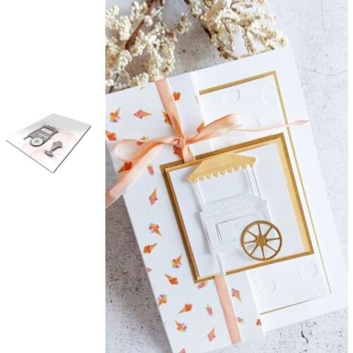 Small Trolley Cutting Dies and Stamps Scrapbook Dariy Decoration Stencil Embossing Template Diy Greeting Card Handmade New 2021