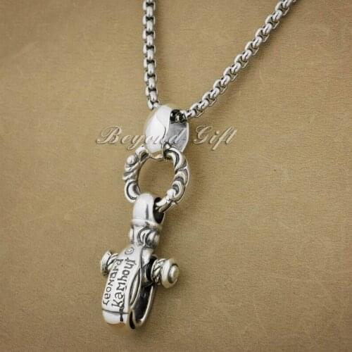 Huge Heavy Gothic Eagle 925 Sterling Silver Mens Biker Punk Pendant 9R014(Necklace 26inch)