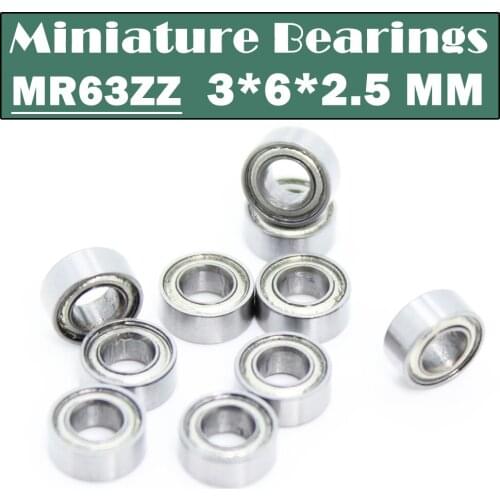 MR63ZZ Bearing ABEC-1 (10PCS) 3*6*2.5 mm Miniature MR63 ZZ Ball Bearings L630ZZ MR63Z