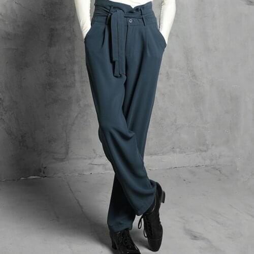 Men Latin Dance Pants Waltz Ballroom Dance Costumes Male Latin Dance Practice Pants Trousers Performance Dance Clothes SL4080