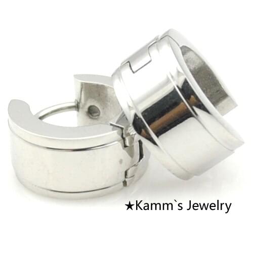 AMUMIU Men Women Stainless Steel Silver Color Stud Earrings Hot Sale KE457