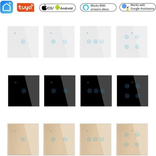 1/2/3/4Gang Zigbee Wall Switch Panel Touch Switch Voice Control Light EU Standard Wireless Smart Life APP Timer Tuya Google Home
