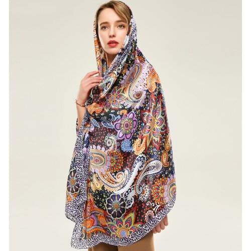 2021 new Women 90x180cm Silk Scarf Scarves Luxury Brand Square Scarf Female Printed Head Hijab Women Satin Scarf Foulard Bandana