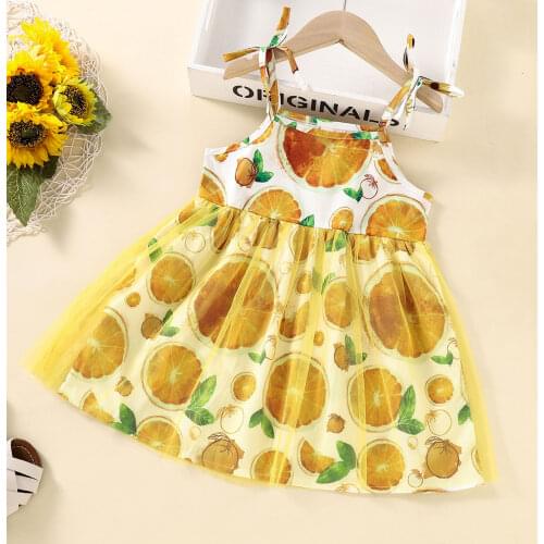 New Kids Flower Dress Lovely Girls Print Square Collar Sleeveless Strappy Dresses for Summer Children Casual Clothes
