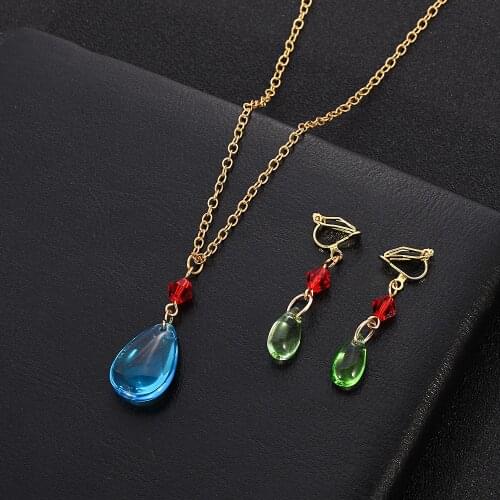 Japanese Cartoon Howls Moving Castle Necklace Magicians Howl Blue Costumes Pendant Necklaces Women Men Cosplay Jewelry