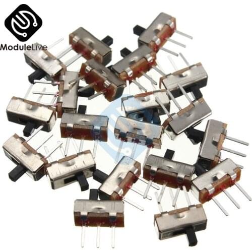 20Pcs SS-12D00G3 SS12D00G3 Slide Switch 2 Position SPDT 1P2T 3Pin PCB Panel Mini Vertical Toggle Switches For DIY