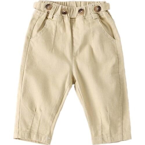 New 2019 Boys Spring Autumn Solid Color Cotton Pants Casual For Boys Long Trousers Kids Clothing Baby Harem Pants LZ318