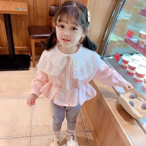 Girls Plaid Shirt 2020 New Style Spring Girl Long-sleeved Upper Garment Children Baby Western Style Shirt Korean-style Spring an