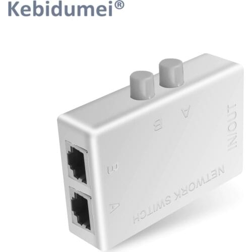 Kebidumei 2 Ports RJ45 LAN CAT6 Network Switch Selector Internal External Network Switcher Splitter Box