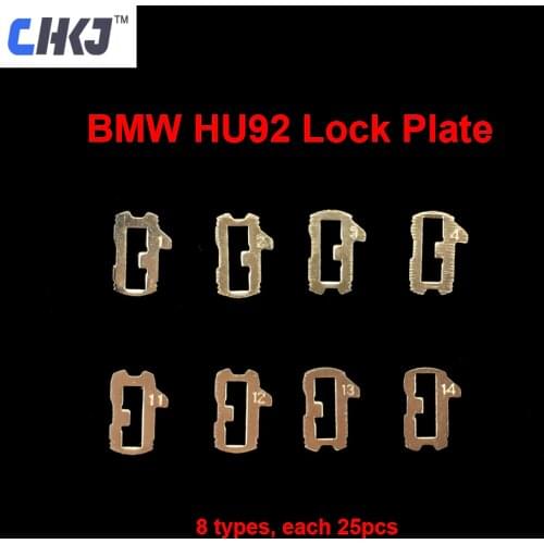 CHKJ 200pcs/lot 8 Types HU92 Car Lock Reed Plate For BMW Auto Locking Plate Brass Material Repair Accessaries Kit 10pcs+ Spring