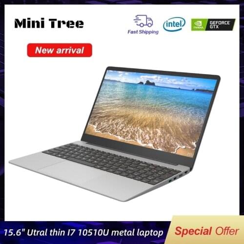 Mini Tree 15.6 inch Ultra Slim Laptop Intel Core i7 10510U i5 10210U Metal Notebook Computer Windows 10 Netbook AC WiFi BT 4.0