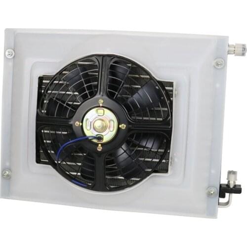 Universal Air Conditioning Condenser Radiator Cooling Fan Assembly 14'' x 18'' for Vintage Car Truck Pickup Auto A/C System