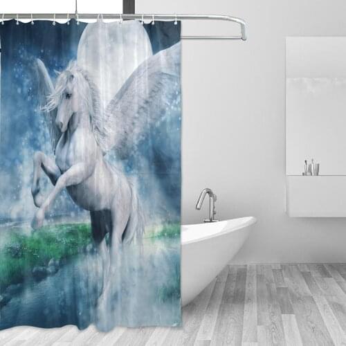 High Quality Unicorn Shower Curtain Waterproof Polyester Fabric Bath Curtain For The Bathroom Decorate With 12 Hooks