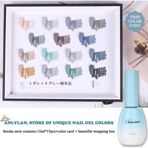 ANLYLAN 15ml UV Nail Gel Polish High Quality Nail Art Salon 15 Hot Sale Color Soak off Organic UV LED Nail Gel Varnish