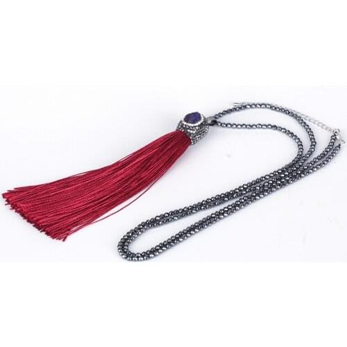 Tassel Pendant Necklaces Rhinestone Six Types Gems Accessories Chain New Arrival Hotsale Jewelry Bijoux For Women