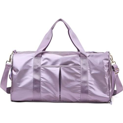 Women Yoga Training Duffle Bag Wet Dry Combo Swimming Bag Waterproof Glitter Handbags Female Travel Blosa with Shoe Compartment