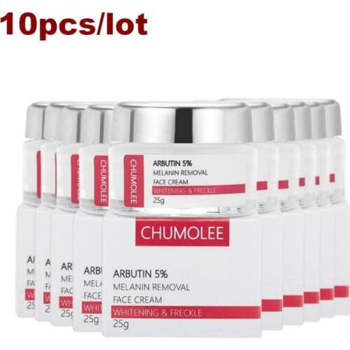 10PCS Chumolee Alpha Arbutin Whitening Face Cream Remove Dark Spots Facial Cream Fade Freckls Melanin Remover Brighten Skin Care