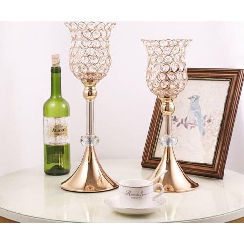 10pcs/Lot Table Candle Holder Plating Metal Candlestick Geometric Round Romantic Candle Holders Wedding Dinner Decoration ZZT011