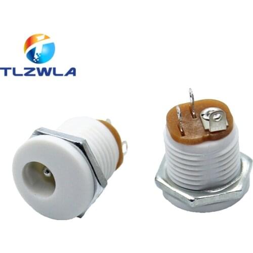 10Pcs DC-022 5.5-2.1 / 5.5 x 2.1mm DC Power Socket/ DC Connector Panel Mounting DC022 White