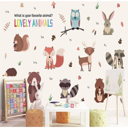 3D Photo Photo Custom Wallpaper Cute Retro Animal Cartoon Bedroom Wallpapers Wall Mural Wallpaper Home Decor Wall Paper
