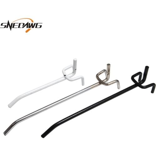 5pcs Pegboard Hooks 100/150/200/250mm Peg Board Display Hook 25mm/32mm Hole Pitch Store Supermarket Metal Hanger Display Hook
