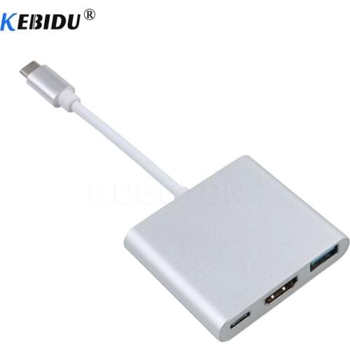 Kebidu Type C To HDMI Adapter Converter USB 3.0 Charging Adapter USB-C 3.1 Hub Adapter For Mac Air Pro Huawei Mate10 Samsung S8