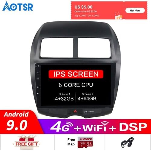 Android 9.0 DSP Car GPS Navigation radio player For Mitsubishi ASX Sport 2010-2012 Multimedia Radio Audio Player Headunit No DVD