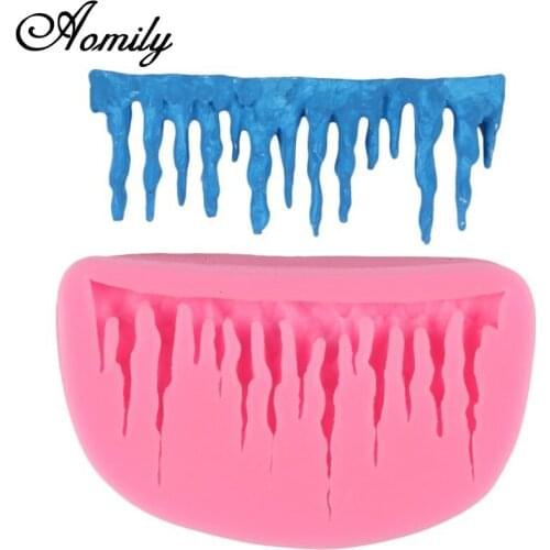 Aomily 3D Icicle Silicone Cake Molds Chocolate Jelly Fondant Chocolate Sugar Decorating Mould Handmade Soap Baking Tools