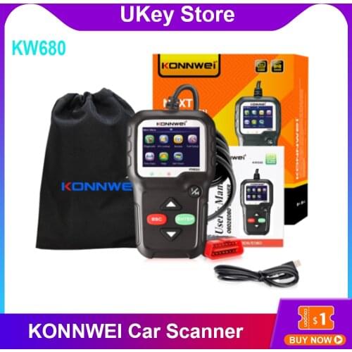 Konnwei KW680 OBD2 Car Diagnostic Auto Diagnostic Tool CAN Code Reader Scanner Multi-language Full obd2 Function pk AD310 OM123
