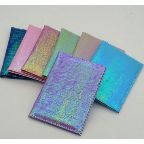 Womens Card Holder Shiny PU Passport Cover Travel Card Ticket Holder Case Cute Fashion Colorful Passport Card Holders Wallets