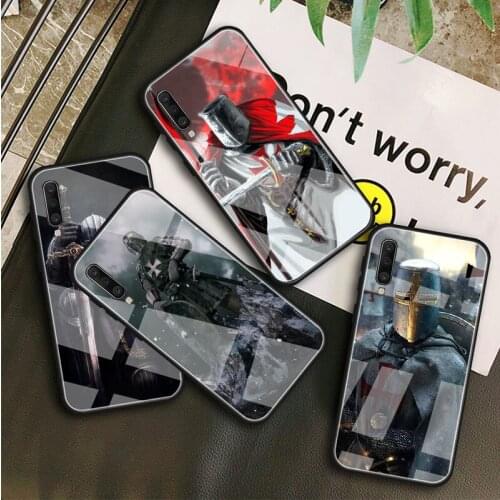 Knight Templar Tempered Glass Case For Samsung Galaxy A10S A10E A20S A20E A30S A40 A50S A60 A70 A80 A90 A6 A7 A8 Shell