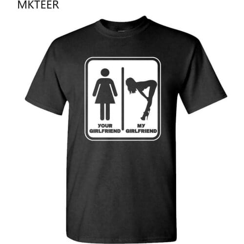 YOUR GIRLFRIEND vs MY GIRLFRIEND Unisex Cotton T-Shirt Tee Shirt Harajuku Gothic T-shirt Hip Hop T-Shirt Men