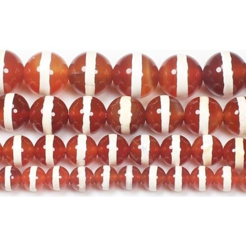 Smooth Red one Line 6-12mm Dzi agates Round Beads 14.5"For DIYJewelry making! Mixed wholesale for all items
