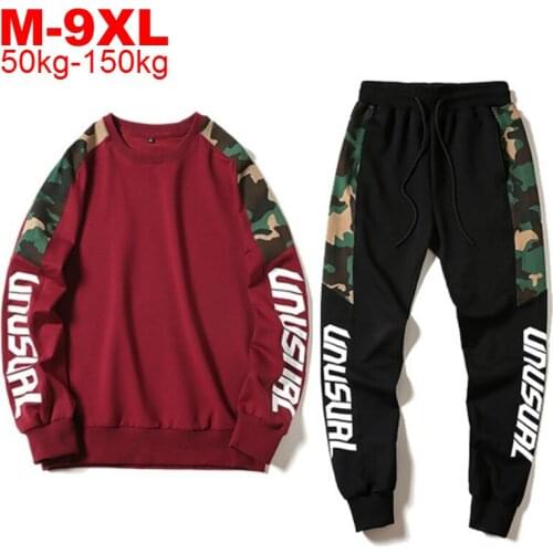 And Hoodie Set Sweatpants Men Sports Sets Large Size Mens Clothing Plus Size 9xl Mens Hoodies Tracksuit 2 Pieces Sweatsuit Men
