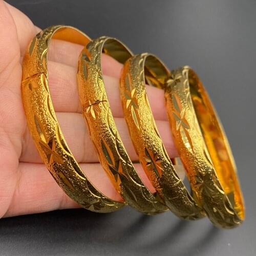 Indian Bangles With Charm Fashion Dubai Bracelets and Bangles for Women Saudi Arabia African Wedding Bride Jewelry Gift