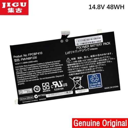 JIGU FMVNBP230 FPB0304 FPCBP410 Original Laptop Battery For FUJITSU LIFEBOOK U554 U574 UH554 UH574 14.8V 48WH 3300MAH