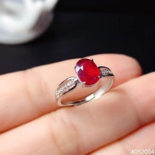 KJJEAXCMY fine jewelry 925 sterling silver inlaid natural adjustable ruby new Female ring luxury Support test with box