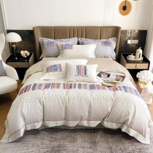 1000TC Egyptian Cotton bedding sets Luxury Hotel bed set pillow Embroidery duvet cover bed sheet Quilt cover Queen King Size