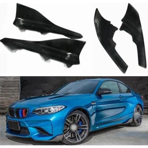 CARBON FIBER FRONT LIP SPLITTERS CUP WING SIDE BODY SKIRTS KIT LIP COVER FOR BMW F87 M2 M2C 2 Series Coupe 2016-2021