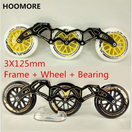 Black Knight Inline Speed Skates Base Muti-use 3X125MM Alloy CNC Frame 85% Rebound 125mm 83A Skating Wheel High Speed Bearing
