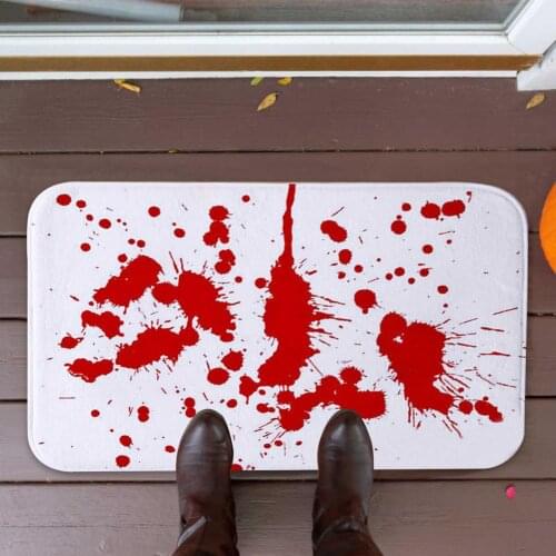 Halloween Blood Footprint Doormat Water-absorbent Mat Living Room -slip Carpet Absorbent Shower Bath Mat Bedroom Door