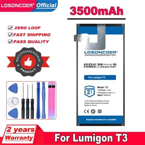 Top Brand 100% New 3500mAh T3 Battery For Lumigon T3 Mobile Phone Battery