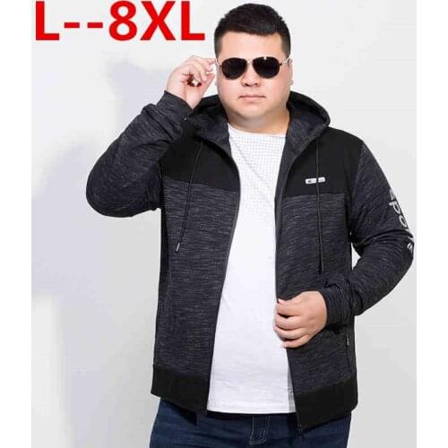 Plus size 10XL 8XL 6XL Brand New Arrival Male Jacket Loose Fit Mens Autumn Clothing Man Jackets Zipper Warm Cotton-Padded
