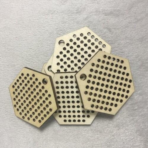 20 pcs hexagon laser cut out wood shape craft supply cross stitch blank kit
