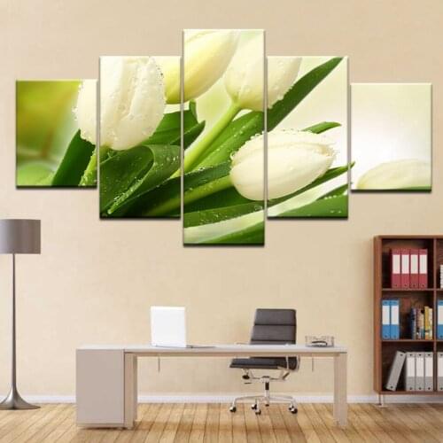 Wall Art Pictures Canvas Painting Print Beautiful Flower 5 Panel Modular for living room wall decoration frame picture