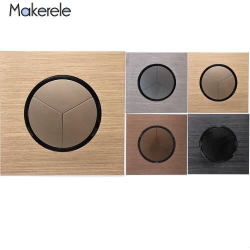 MK-L77 Series 3 Gang 1/2 Way Random Click Push Button Wall Switch LED Light Switch With LED Indicator Push Button Wall Switch