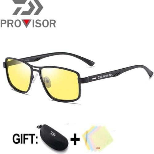New DAIWA Fishing Glasses Retro Square Frame Mens Fishing Sunglasses Outdoor Polarized Sunglasses Fishing Night Vision Goggles