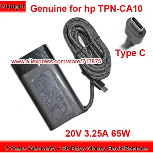 Genuine TPN-CA10 65W Charger TPN-LA12 20V 3.25A AC Adapter for Hp SPECTRE X360 13AF-051NR 13-AP0121NG L04650-850 Power Supply